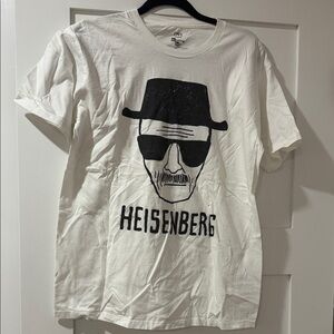 H&M White Graphic Tee with Heisenberg Design